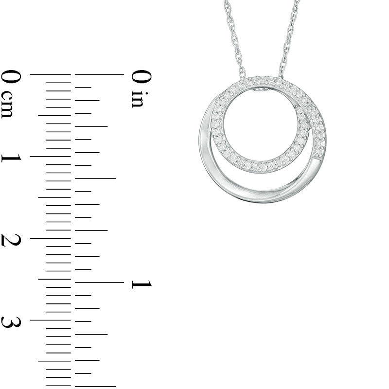 Main Image 2 of 1/8 CT. T.W. Diamond Spiral Open Circle Pendant in Sterling Silver