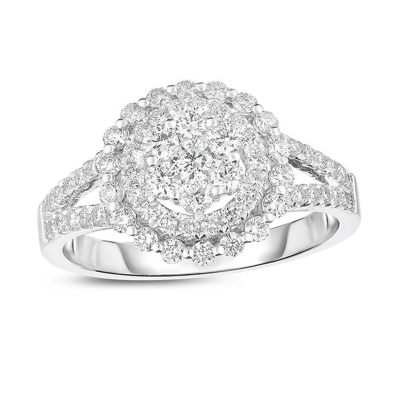 Main Image 1 of 1 CT. T.W. Diamond Triple Frame Ring in 14K White Gold