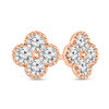 Thumbnail Image 0 of 1/2 CT. T.W. Quad Diamond Clover Vintage-Style Stud Earrings in 10K Rose Gold
