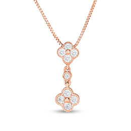 Diamond Rose Pendant in 10K Rose Gold 
