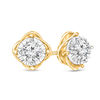 Thumbnail Image 1 of 1/4 CT. T.W. Diamond Solitaire Knot Stud Earrings in 10K Two-Tone Gold
