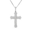 Thumbnail Image 1 of 1/3 CT. T.W. Diamond Multi-Row Cross Pendant in 10K White Gold