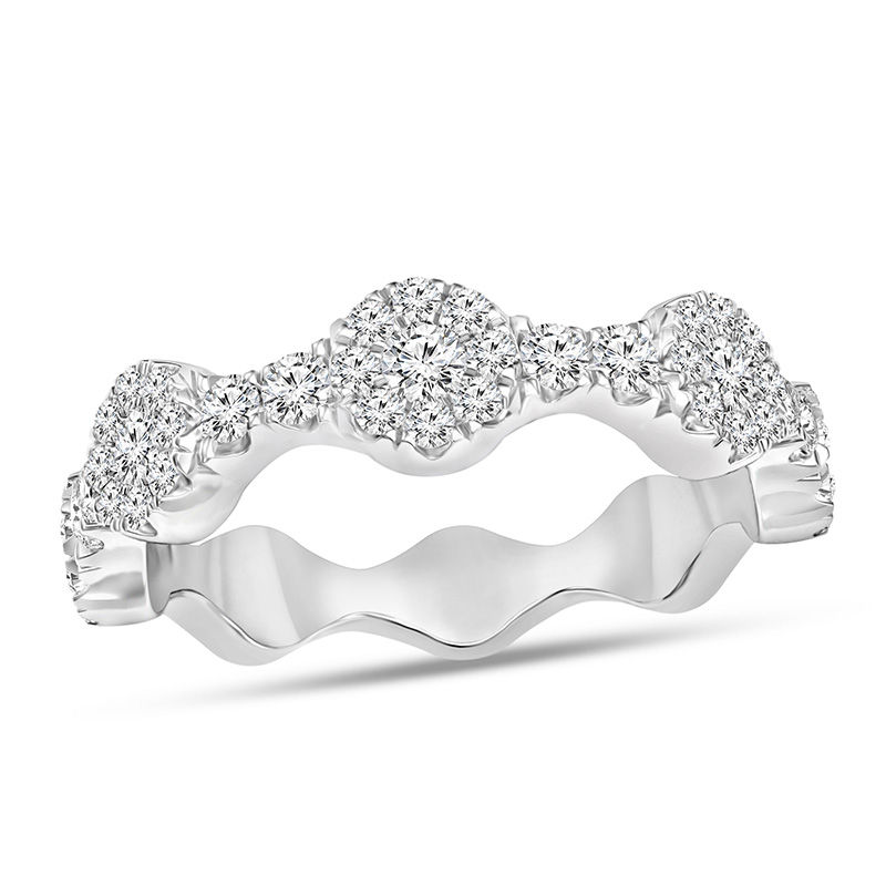 1/2 CT. T.W. Diamond Frame Stackable Band in 10K White Gold