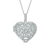 Thumbnail Image 0 of 1/8 CT. T.W. Diamond Vintage-Style Heart Locket in Sterling Silver