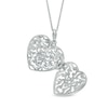 Thumbnail Image 2 of 1/8 CT. T.W. Diamond Vintage-Style Heart Locket in Sterling Silver