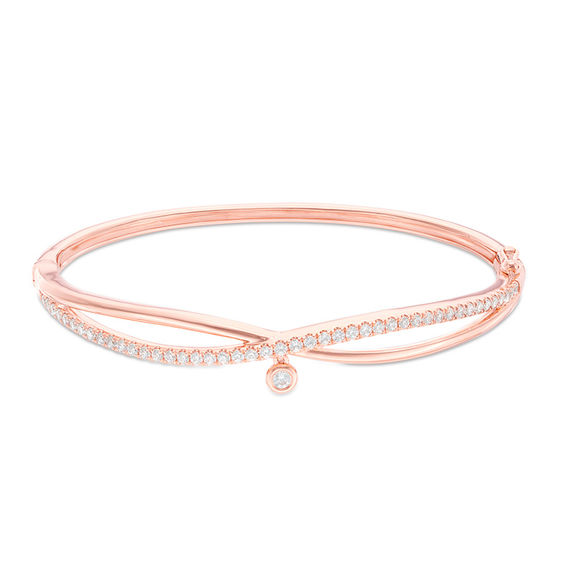 1 CT. T.w. Diamond Crossover Bangle in 10K Rose Gold
