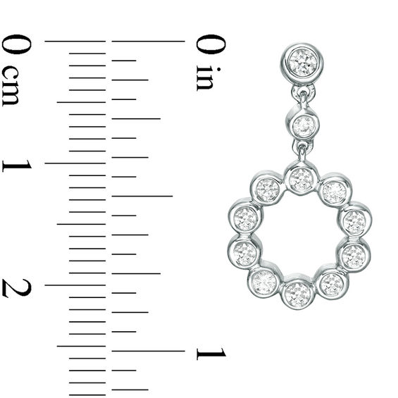 3/4 CT. T.w. Diamond Circle Drop Earrings in 10K White Gold