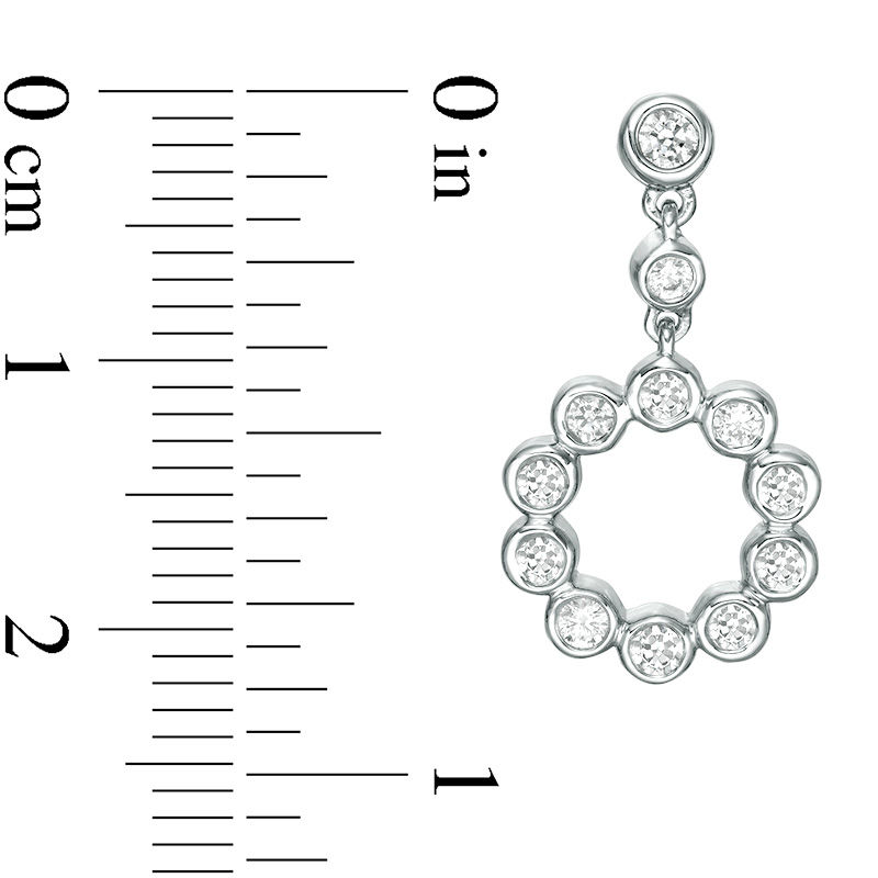 Main Image 2 of 3/4 CT. T.W. Diamond Circle Drop Earrings in 10K White Gold