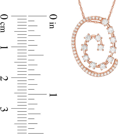 1/2 CT. T.w. Diamond Spiral Pendant in 10K Rose Gold