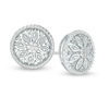 Thumbnail Image 1 of 1/10 CT. T.W. Diamond Flower Stud Earrings in Sterling Silver