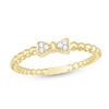 Thumbnail Image 1 of 1/20 CT. T.W. Diamond Bow Beaded Shank Ring in 10K Gold