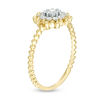 Thumbnail Image 2 of 1/5 CT. T.W. Diamond Sunburst Beaded Shank Ring in 10K Two-Tone Gold