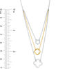 Thumbnail Image 3 of 1/4 CT. T.W. Diamond Geometric Multi-Strand Necklace in 10K Two-Tone Gold - 20"