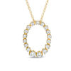 Thumbnail Image 1 of 1/4 CT. T.W. Diamond Oval Outline Pendant in 10K Gold
