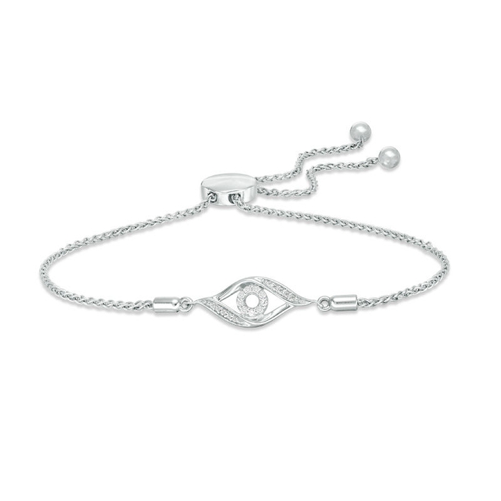 Cubahop Bracciale Evil Eye Doppio Strato A Graffetta | Lega Metallica | Regolabile | Gioiello Amicizia Per Donna E Ragazza (Argento)