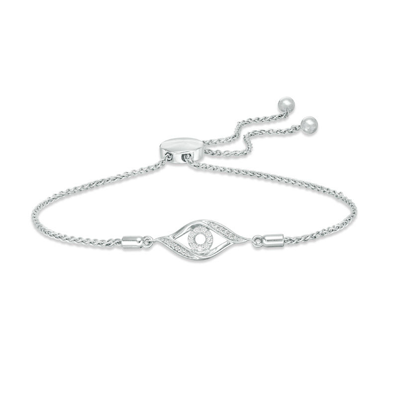 Cubahop Bracciale Evil Eye Doppio Strato A Graffetta | Lega Metallica | Regolabile | Gioiello Amicizia Per Donna E Ragazza (Argento)