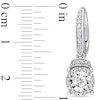 Thumbnail Image 2 of 1/3 CT. T.W. Diamond Frame Drop Earrings in Sterling Silver