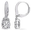 Thumbnail Image 0 of 1/3 CT. T.W. Diamond Frame Drop Earrings in Sterling Silver