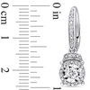 Thumbnail Image 2 of 1/3 CT. T.W. Diamond Frame Drop Earrings in Sterling Silver