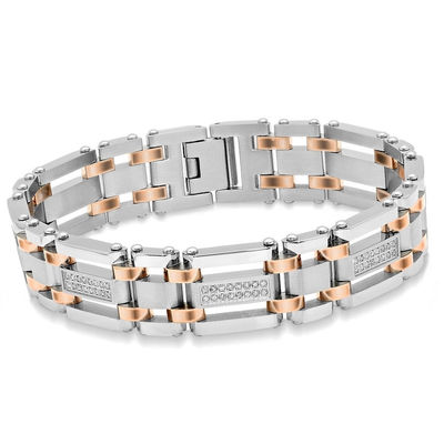 Mens stainless steel hotsell bracelets with diamonds