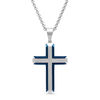 Thumbnail Image 0 of Men's Diamond Accent Layered Cross Pendant in Two-Tone Stainless Steel - 24"