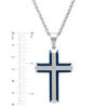 Thumbnail Image 1 of Men's Diamond Accent Layered Cross Pendant in Two-Tone Stainless Steel - 24"