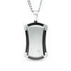 Men's Diamond Accent Dog Tag Pendant in Two-Tone Stainless Steel - 24"