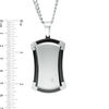Men's Diamond Accent Dog Tag Pendant in Two-Tone Stainless Steel - 24"