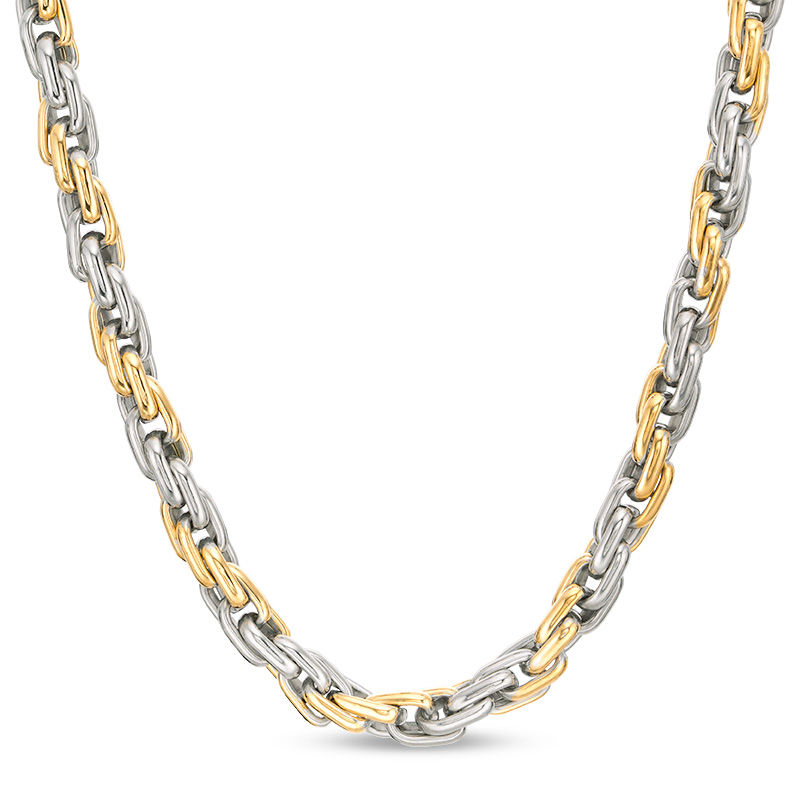 Men's 5.0mm Rope Chain Necklace in Two-Tone Stainless Steel - 24"