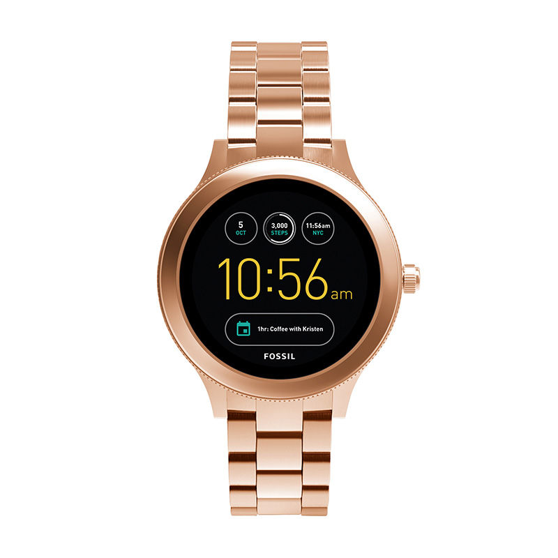 Fossil Q Venture Rose-Tone Gen 3 Smart Watch with Black Dial (Model: FTW6000)