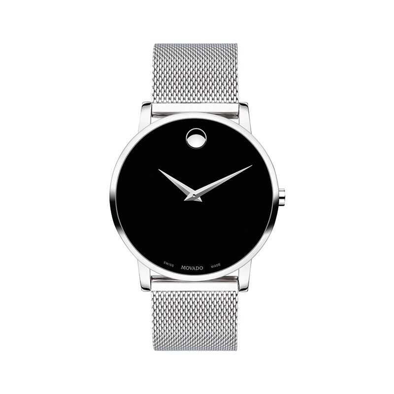 Main Image 1 of Men's Movado Museum® Classic Mesh Watch with Black Dial (Model: 0607219)