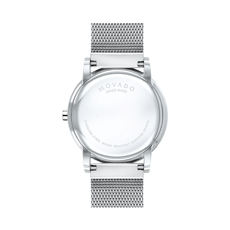 Main Image 4 of Men's Movado Museum® Classic Mesh Watch with Black Dial (Model: 0607219)