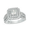 Thumbnail Image 0 of Celebration Ideal 1-5/8 CT. T.W. Princess-Cut Diamond Double Frame Multi-Row Engagement Ring in 14K White Gold (I/I1)