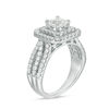 Thumbnail Image 2 of Celebration Ideal 1-5/8 CT. T.W. Princess-Cut Certified Diamond Double Frame Multi-Row Engagement Ring in 14K White Gold (I/I1)