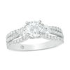 Thumbnail Image 0 of 1-5/8 CT. T.W. Diamond Past Present Future® Multi-Row Engagement Ring in 14K White Gold