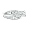 Thumbnail Image 4 of 1-5/8 CT. T.W. Diamond Past Present Future® Multi-Row Engagement Ring in 14K White Gold