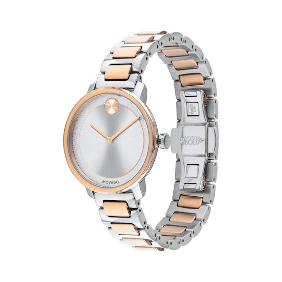 Ladies' Movado BoldÂ® Sugar Two-Tone IP Watch with Silver-Tone Dial (Model: 3600504)