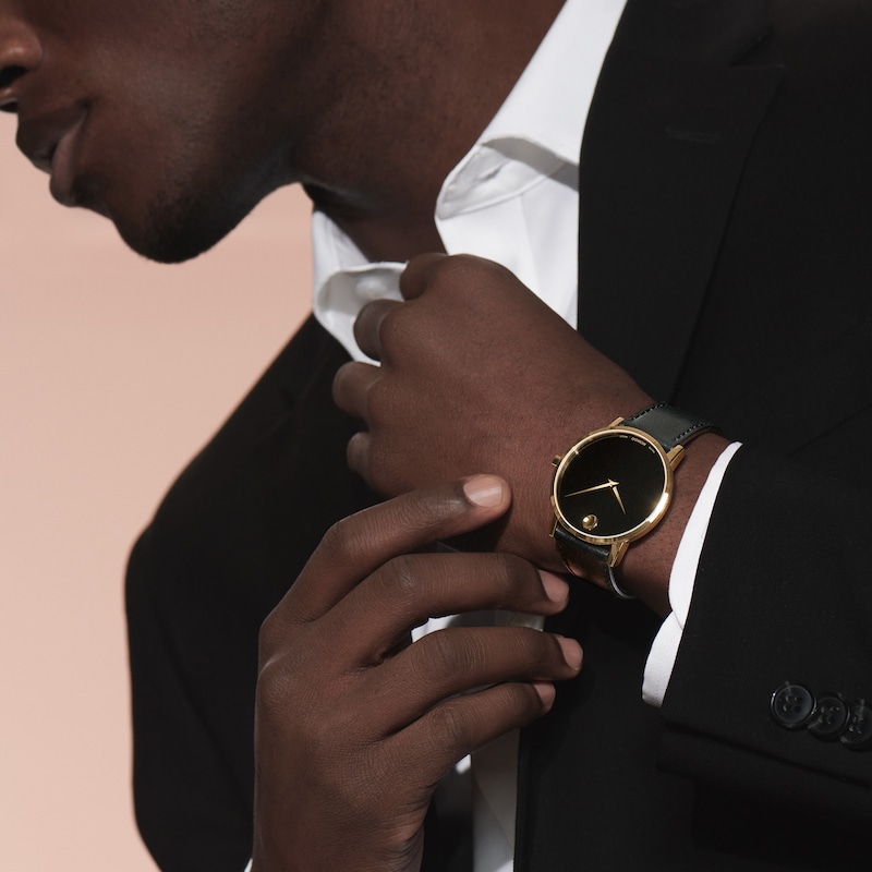 Main Image 5 of Men’s Movado Museum® Classic Gold-Tone IP Watch with Black Dial (Model: 0607271)
