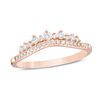Thumbnail Image 1 of 1/4 CT. T.W. Diamond Crown Contour Wedding Band in 14K Rose Gold