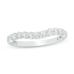 1/2 CT. T.W. Diamond Contour Wedding Band in 14K White Gold