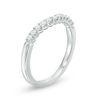 Thumbnail Image 1 of 1/4 CT. T.W. Diamond Contour Wedding Band in 14K White Gold