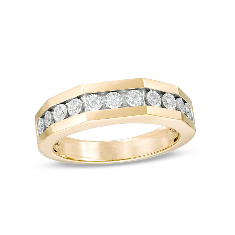 Main Image 1 of 1/10 CT. T.W. Diamond Wedding Band in 10K Gold