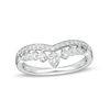Thumbnail Image 1 of 1/3 CT. T.W. Diamond Crown Contour Wedding Band in 14K White Gold