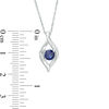 Thumbnail Image 2 of 5.0mm Lab-Created Blue Sapphire Open Flame Pendant in Sterling Silver