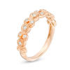 1/10 CT. T.W. Diamond Flower Vintage-Style Stackable Band in 10K Rose Gold
