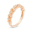 Thumbnail Image 2 of 1/10 CT. T.W. Diamond Flower Vintage-Style Stackable Band in 10K Rose Gold