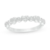 1/5 CT. T.W. Diamond Alternating Heart and Circle Stackable Band in 10K White Gold