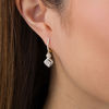 Thumbnail Image 2 of 7/8 CT. T.W. Quad Princess-Cut Diamond Tilted Frame Drop Earrings in 10K Gold
