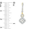 Thumbnail Image 3 of 7/8 CT. T.W. Quad Princess-Cut Diamond Tilted Frame Drop Earrings in 10K Gold