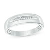 Thumbnail Image 0 of Men's 1/20 CT. T.W. Diamond Ten Stone Wedding Band in 10K White Gold